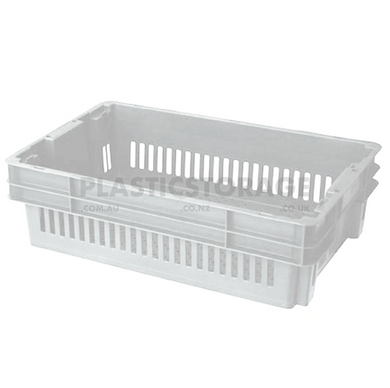26L Stackable And Nesting Vented Crate Base Natural