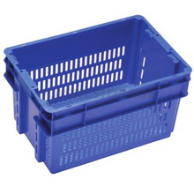 Load image into Gallery viewer, 52L Stackable And Nesting Vented Crate Base Blue
